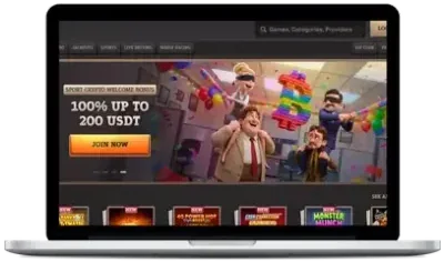 SpinBoss Casino Lobby am Laptop